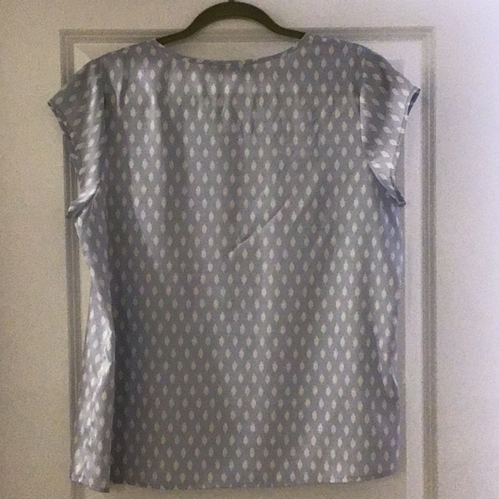 Ivanka Tump Light Blue and White Lace Front Blouse Size L - Picture 6 of 7